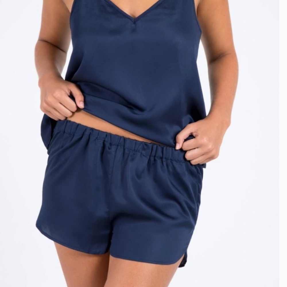 New in Box! ETTITUDE Sateen Shortie (sleep short) ocean (deep blue)
